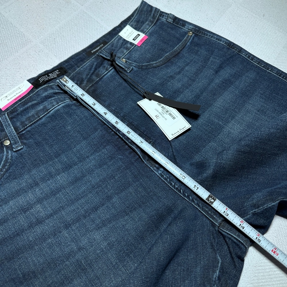 NEW Judy Blue Straight Leg Jeans Women 24W Petite Tummy Control Mid Rise Dark - Picture 12 of 14